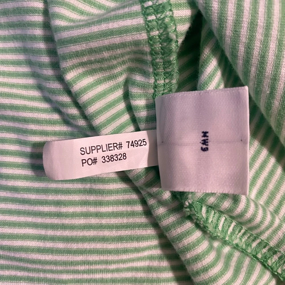 Polo Golf Ralph Lauren shirt short sleeve green white stripe Large
